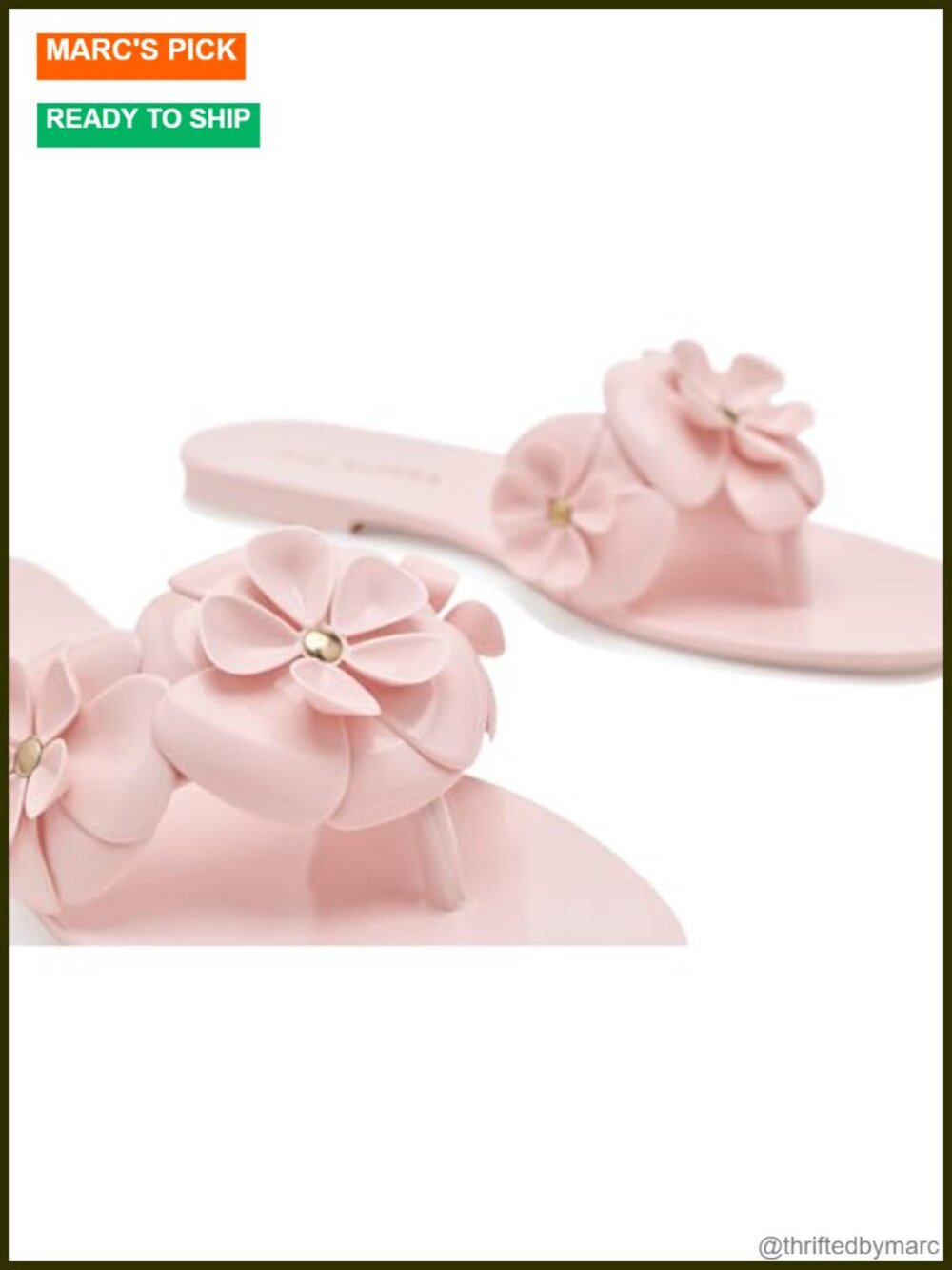 Jack Rogers Amelia Flower Jelly Sandals PVC Slip-On Women's Waterproof Floral - Picture 6 of 6